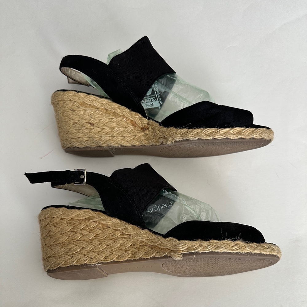 Bandolino  Shoes Espadrilles Wedge  Black Comfort Ankle Strap Peep Toe  Size 8.5 - Picture 4 of 6